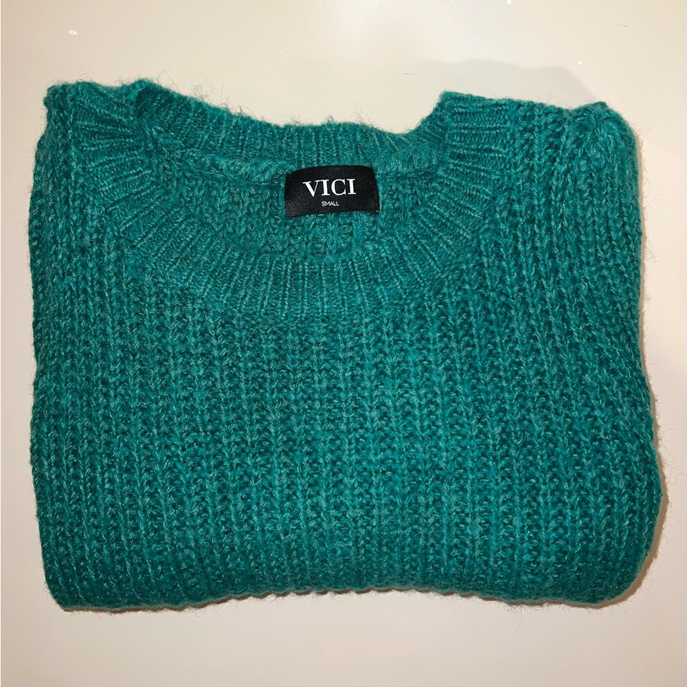 Vici Turquoise Knit Pullover